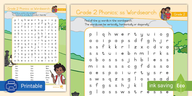 ss phonics worksheets and games - Galactic Phonics