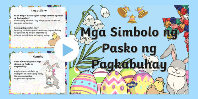 Mga Simbolo ng Pasko ng Pagkabuhay Powerpoint-Easter- Twinkl