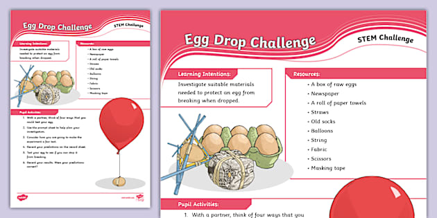 STEM Shared Education Lesson 2: Egg Drop Challenge - Twinkl