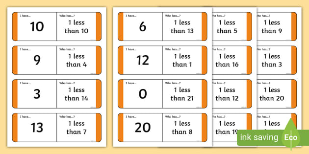 1 Less Than Loop Card Game (Hecho por educadores) - Twinkl