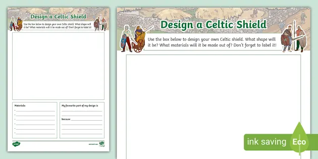 Design a Celtic Warrior Worksheet - Celtic Art for Kids