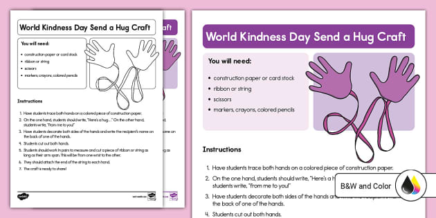 World Kindness Day Send a Hug Craft (teacher made) - Twinkl