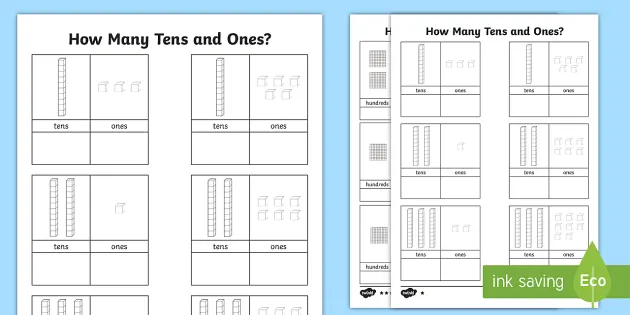 Tens And Ones Worksheet Teaching Math Kindergarten First Grade