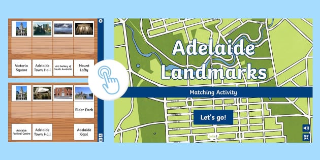 Adelaide Landmarks Pairing Activity - Year 3 HASS - Twinkl