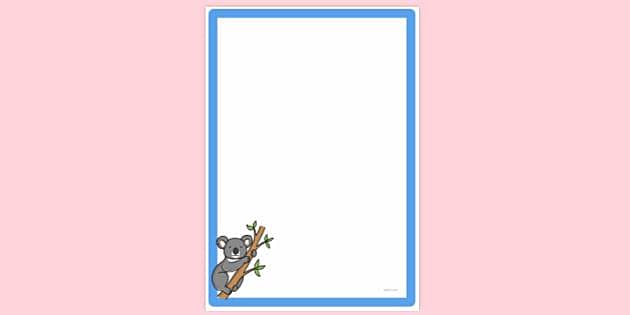 FREE! - Simple Cute Koala Page Border | Page Borders | Twinkl