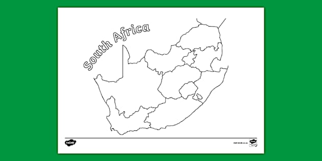 Map of South Africa Outline Worksheet I Resource I Twinkl