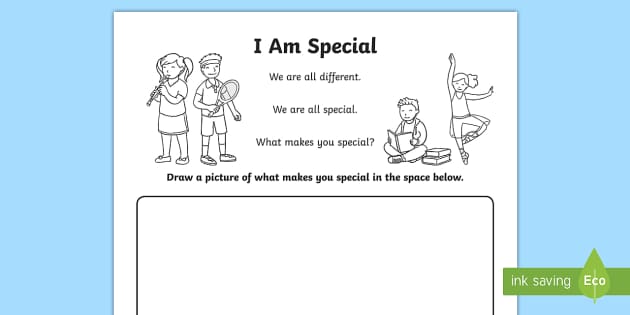 I Am Special Worksheet / Worksheet (Teacher-Made) - Twinkl