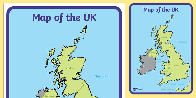 Labelled Map Of England Labelled Map Of The Uk | Primary Teaching Resources | Twinkl