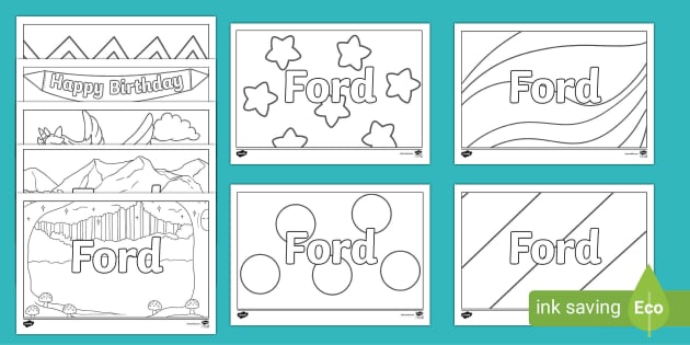 FREE! - Free Ford Name Simple Colouring Activity Sheets for Kids!