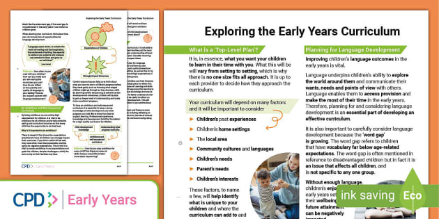 Early Years Curriculum - Twinkl - CPD (teacher made)