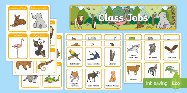 Animals Classroom Jobs Pack (teacher made) - Twinkl