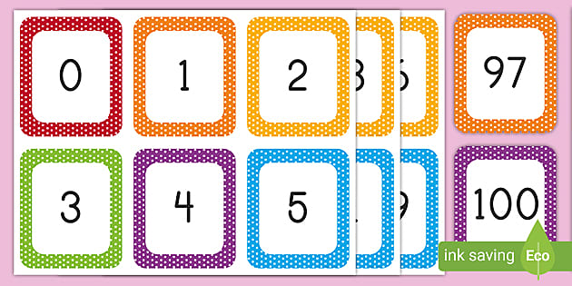 One to 100 Number Cards (Teacher-Made) - Twinkl