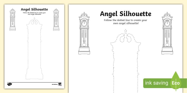 Grandfather Clock Silhouette Drawing Activity (teacher Made)