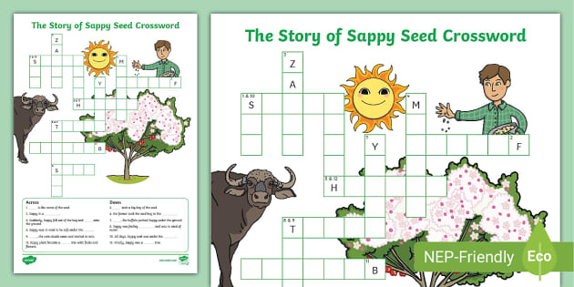 The Story of Sappy Seed Crossword (teacher made) Twinkl