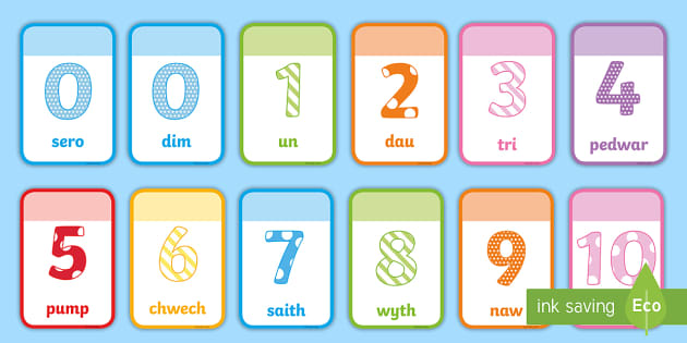 Lovely 1 To 10 In Welsh Flashcards Learning Resources