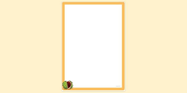 Simple Blank Conker with Shell Page Border | Page Borders