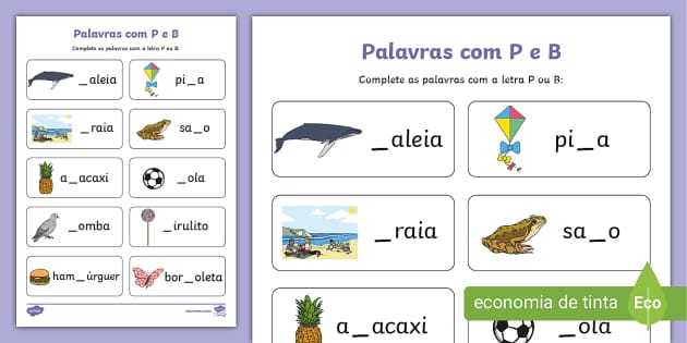 Atividades para Educadores: Atividades com BR, CR, DR, FR, GR, PR, TR, VR