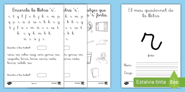 Quadernet De Lectoescriptura: La Lletra R Forta - Català