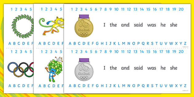 Rio Olympics Combined Number Alphabet Strips Teacher Made