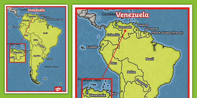 Where Is Venezuela in South America? Map Display Poster