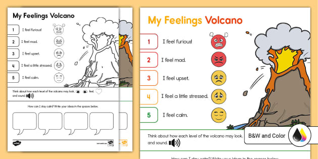 Feelings Volcano SEL Activity for K-2nd Grade - Twinkl