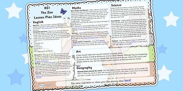 The Zoo Lesson Plan Ideas KS1 (teacher made) - Twinkl