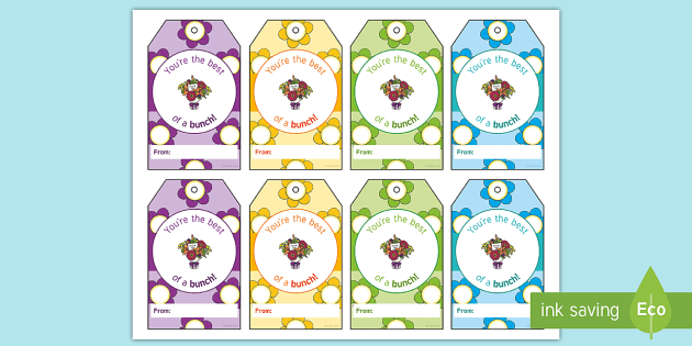 Teacher Appreciation Flower Bouquet Tags - Twinkl USA