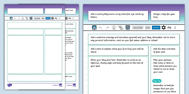 How to Write Your First Blog Template - KS2 Computing