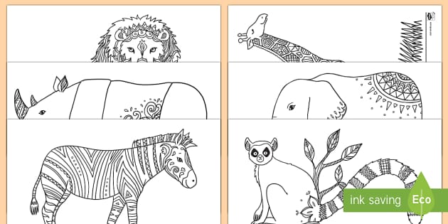 Download Wild Animal Pictures| Mindfulness Colouring Sheets PDF