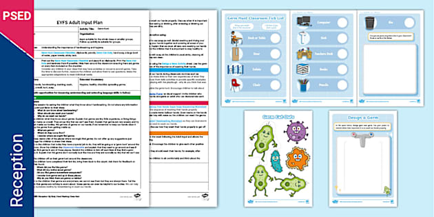 Kindergarten PSED Germ Hunt Adult Input Plan And Resource Pack