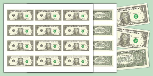 Printable Play Money: $1 Bill