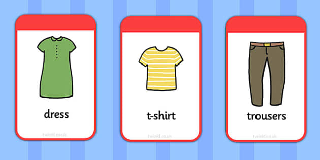 Clothing Flashcards - clothing, flashcards, clothes, cards, flash