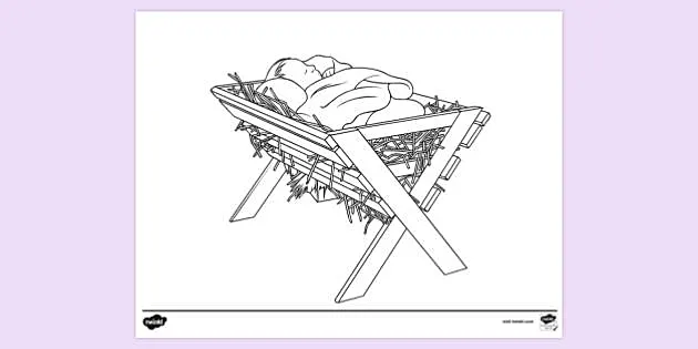 baby jesus in the stable coloring pages