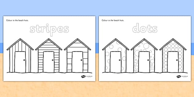 Colour Spots and Stripes Beach Huts (Hecho por educadores)