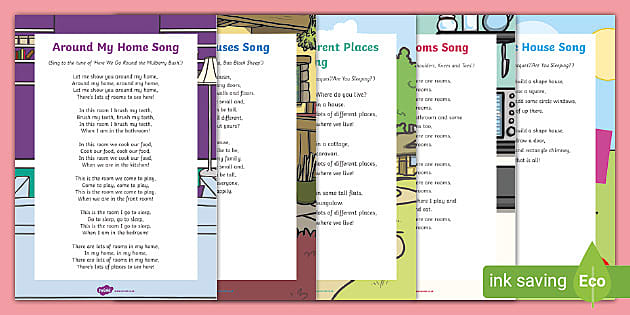 Houses and Homes Songs and Rhymes Resource Pack - Twinkl