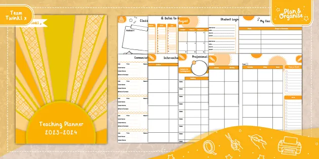 Editable Primary Teacher Planner 2023-2024 French - Twinkl