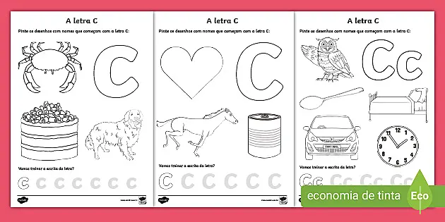 20 Desenhos da Letra C para Colorir e Imprimir - Online Cursos