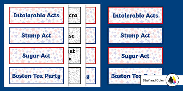 American Revolutionary War Word Cards for 6th-8th Grade