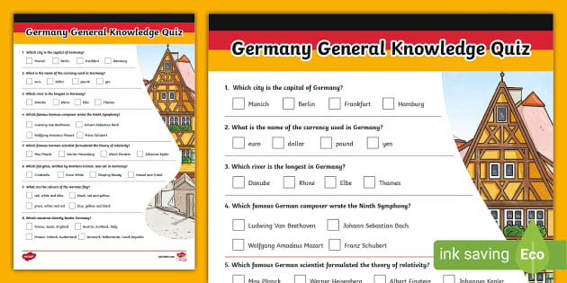 Germany General Knowledge Questions Quiz (teacher made)