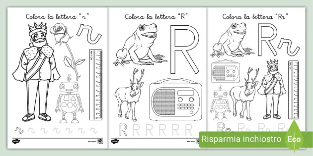 Lettera R | Foglio da colorare (teacher made)