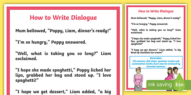 using dialogue in writing video