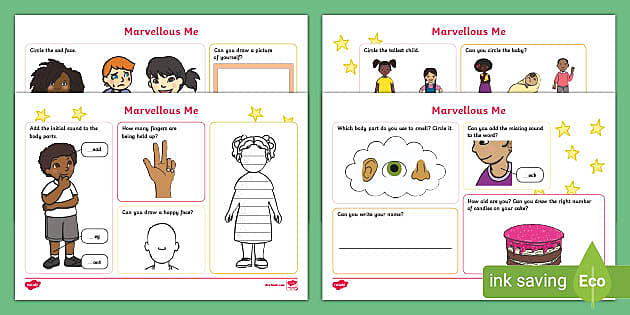 EYFS Marvellous Me Themed Topic Activity Mats - Twinkl