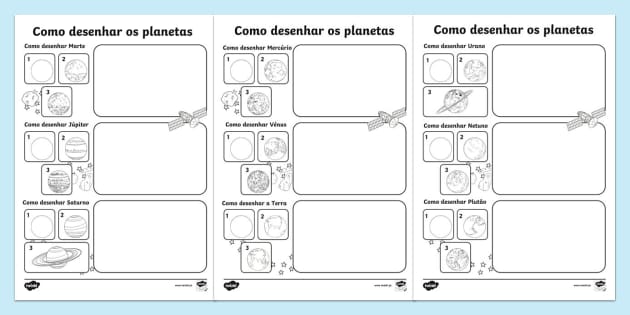 FREE! - Como Desenhar os Planetas (Hecho por educadores)