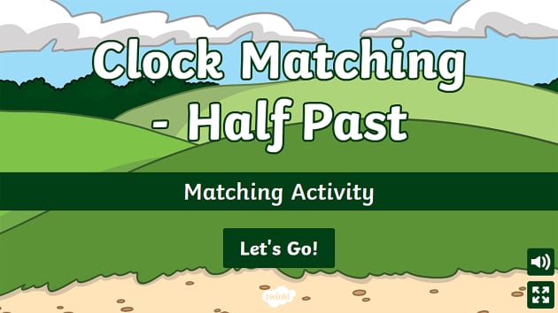 Clock Matching – Half Past Interactive Matching Activity