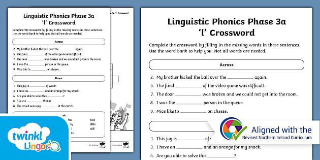 Linguistic Phonics Phase 3a #39 l #39 Crossword Twinkl Linguistic Phonics Phase 3a #39 l #39 Crossword Twinkl