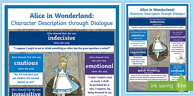 ks2-character-description-through-dialogue-poster-alice-in-wonderland