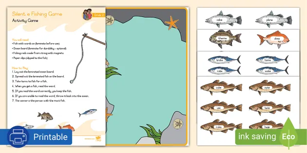 Grade 2 Phonics: Magic e Fishing Game (teacher made)