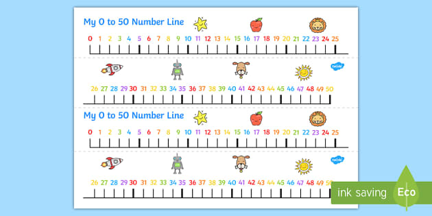 Numbers 0 50 On A Number Line
