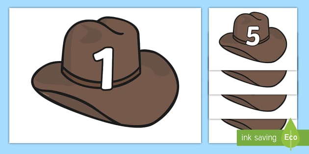 Numbers 0-31 on Cowboy Hats (teacher made)