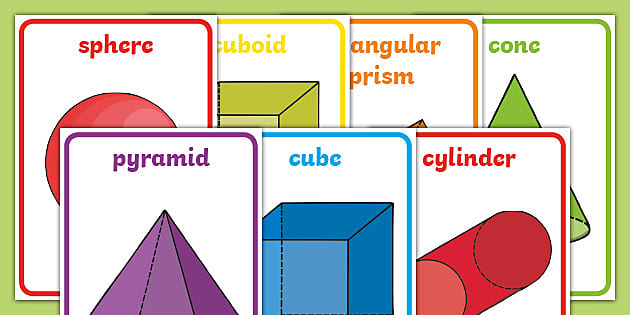 Colorful 2D & 3D Geometric Shapes Pattern Kids Ruler